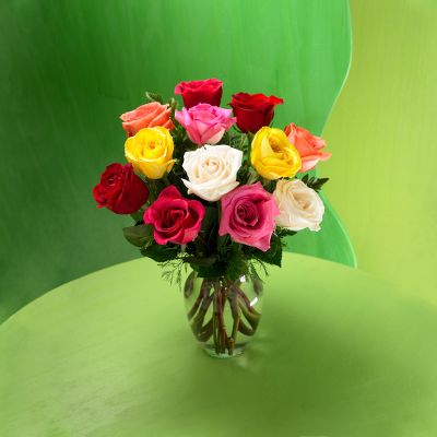 The FTD&reg; Premium Long Stemmed Mixed Color Rose Bouquet