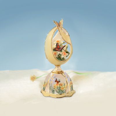 Daffodil Fields Porcelain Musical Egg