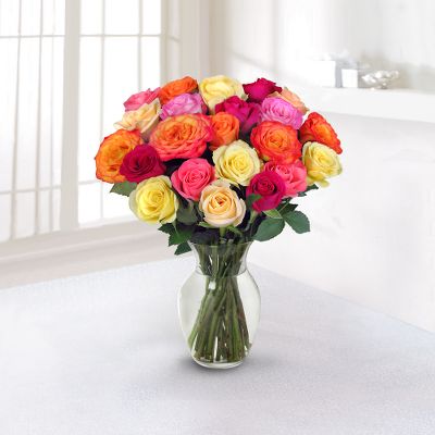The FTD&reg; 24 Stem Mixed 'Petite' Rose Bouquet with Vase