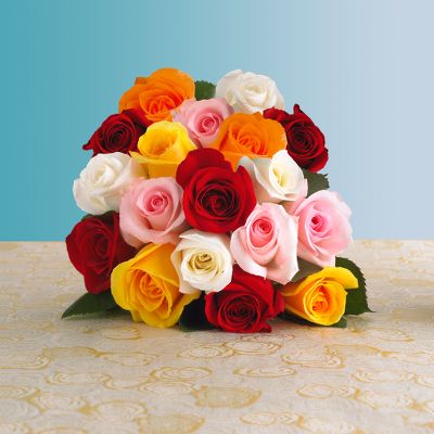 12+6 FREE Mixed Roses + FREE Vase