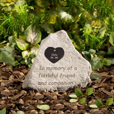 Pet Memorial Stone with Heart Tag
