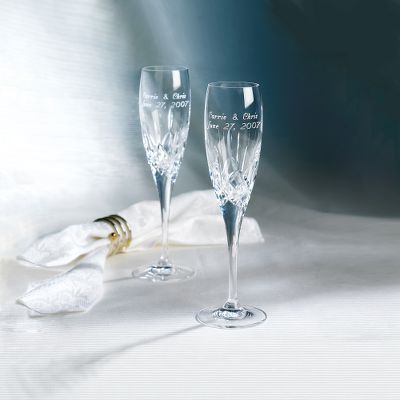 Personalized Irish Crystal Champagne Flutes
