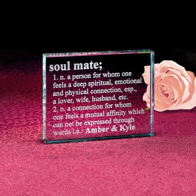 Personalized Soul Mate Glass Block