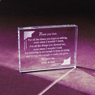 'Thank You Dad' Glass Paperweight