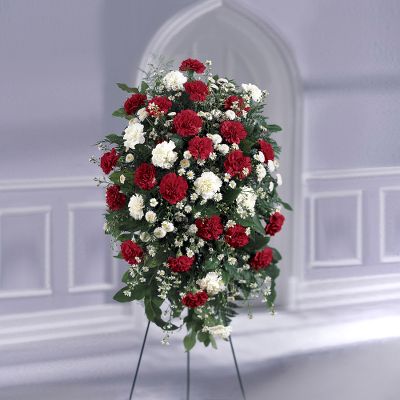 The FTD&reg; Crimson & White Standing Spray