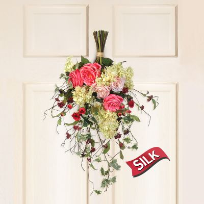 Rosy Outlook Silk Door Swag
