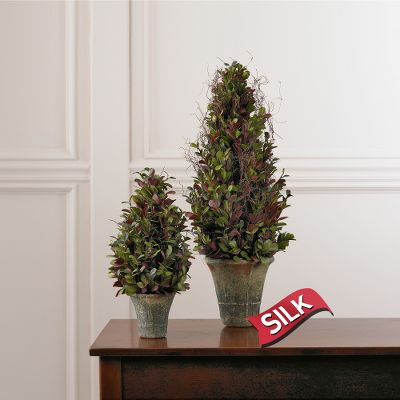 Brilliant Boxwood Fall Silk Topiary