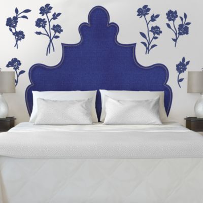 Shaped Headboard with Flowers Wall Decal Shop Fathead® for Wall Art Décor