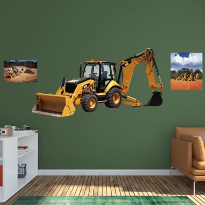 Cat Backhoe Loader Wall Decal Shop Fathead® for Caterpillar Decor