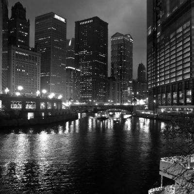 Chicago River at Night by Keith Dotson