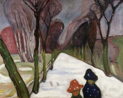 Avenue in the Snow by Edvard Munch