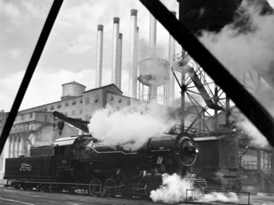 Rouge Plant: Cement Plant Powerhouse With Locomotive (Henry Ford Museum)