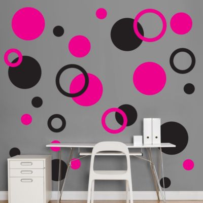 Black & Hot Pink Polka Dots