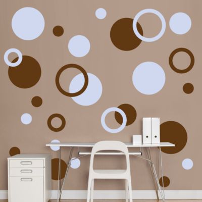 Brown & Light Blue Polka Dots