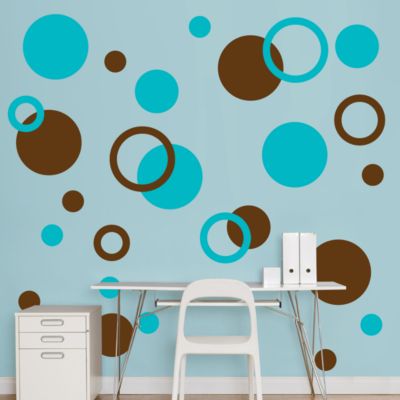 Brown & Turquoise Polka Dots