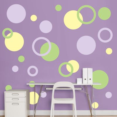 Lavender, Light Green & Light Yellow Polka Dots
