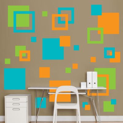 Squares Wall Decal Shop Fathead® for Basic Shapes Decor