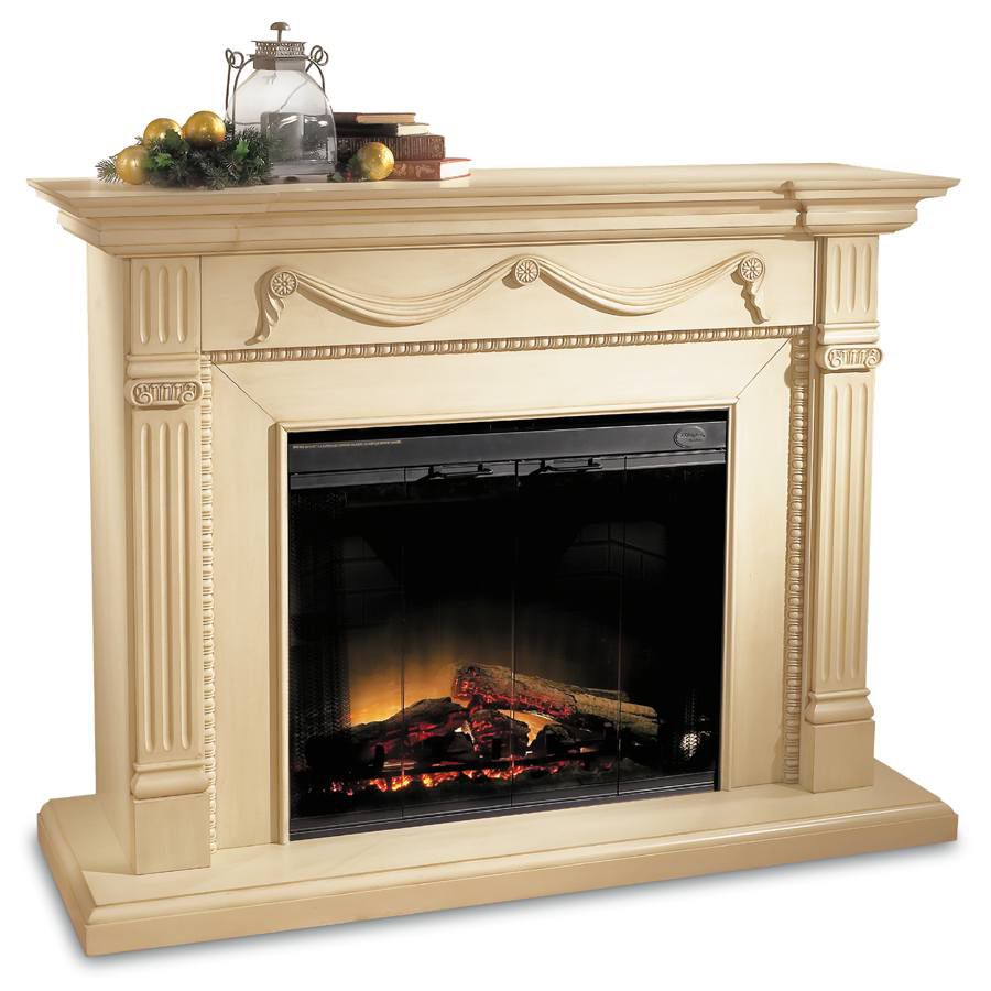 Draped Alabaster Electric Fireplace