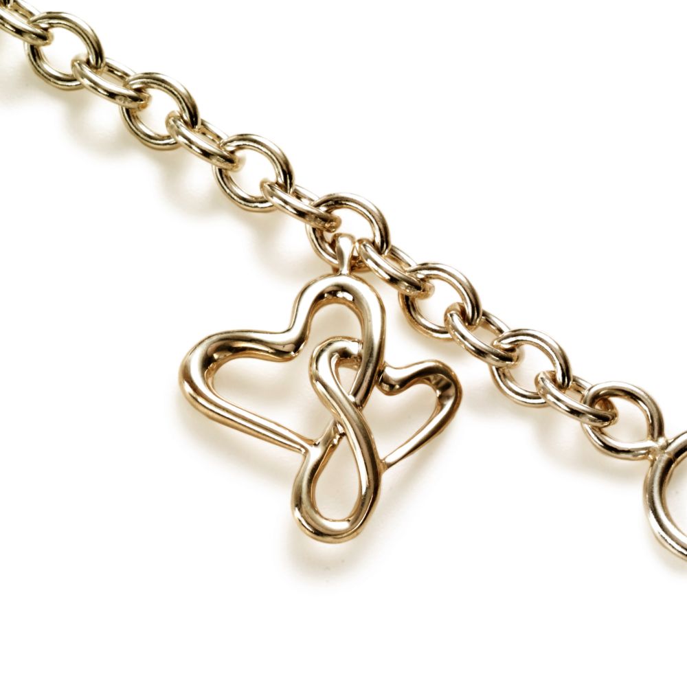 Happy Heart Charm Bracelet, 14KY Gold