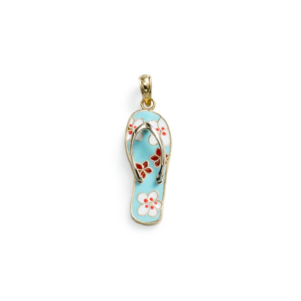 Flower Shoe Charm, 14KY Gold