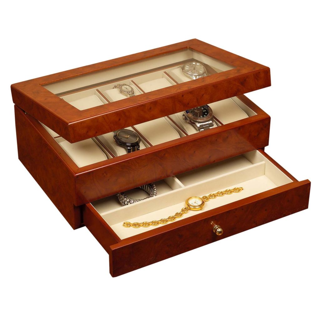 Oak Watch & Jewel Case
