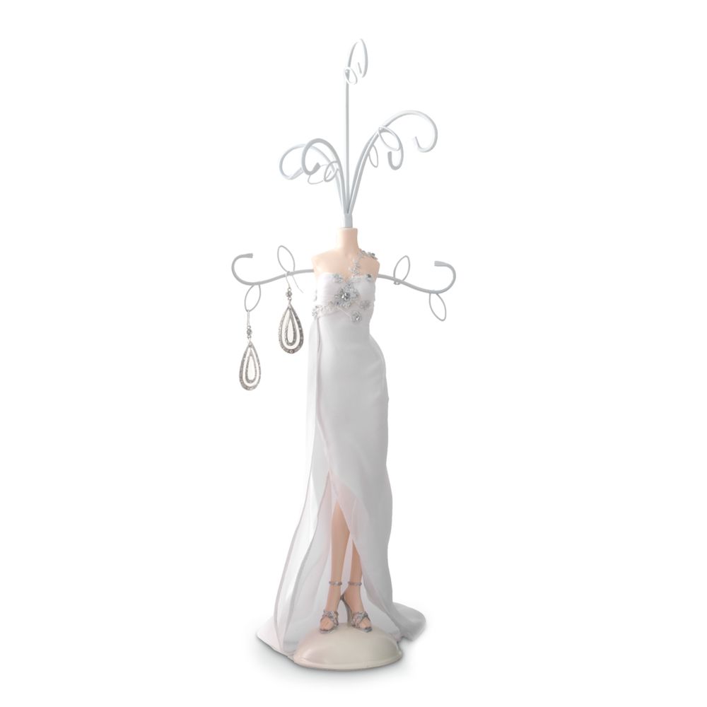 White Gala Gown Jewelry Holder