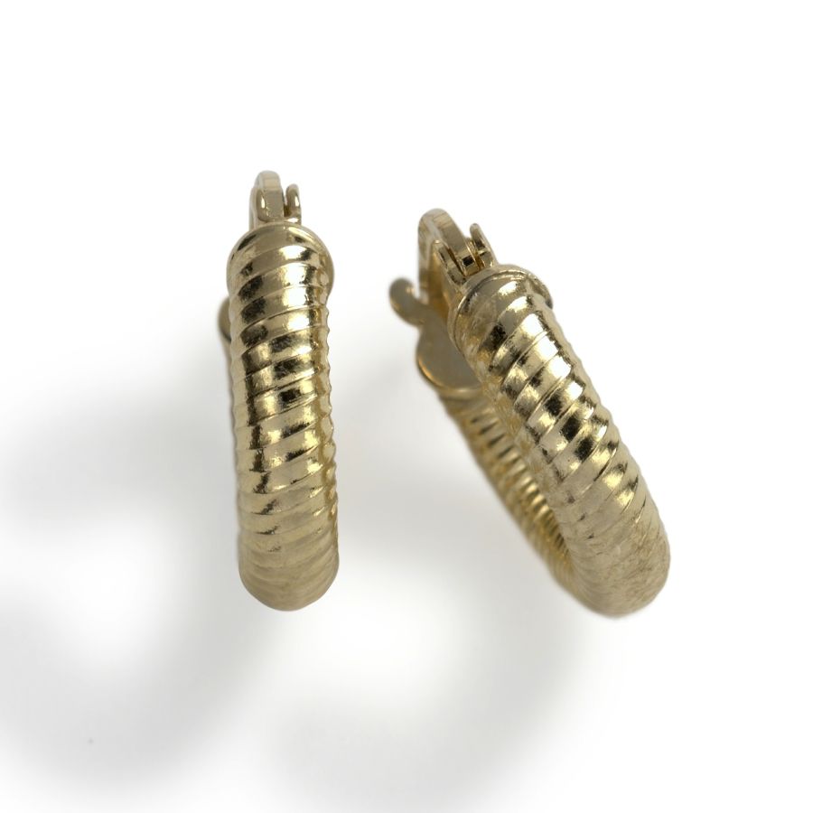  Girl's Fancy Hoop Earrings, 14KY Gold