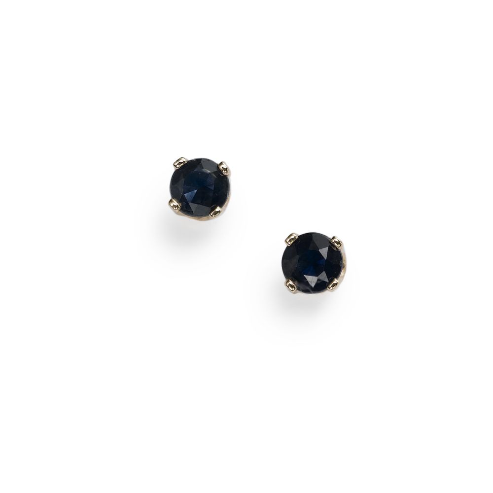 Girl's Sapphire Stud Earrings, 14KY Gold