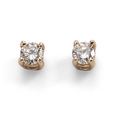 Girl's Diamond Stud Earrings, 14KY Gold