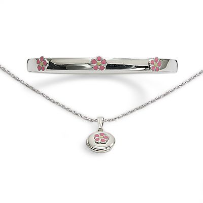 Girl's Locket/Bangle Set, Sterling Silver