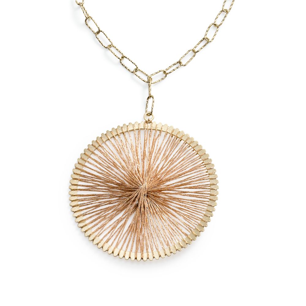 Medallion Necklace, 14KYP Gold