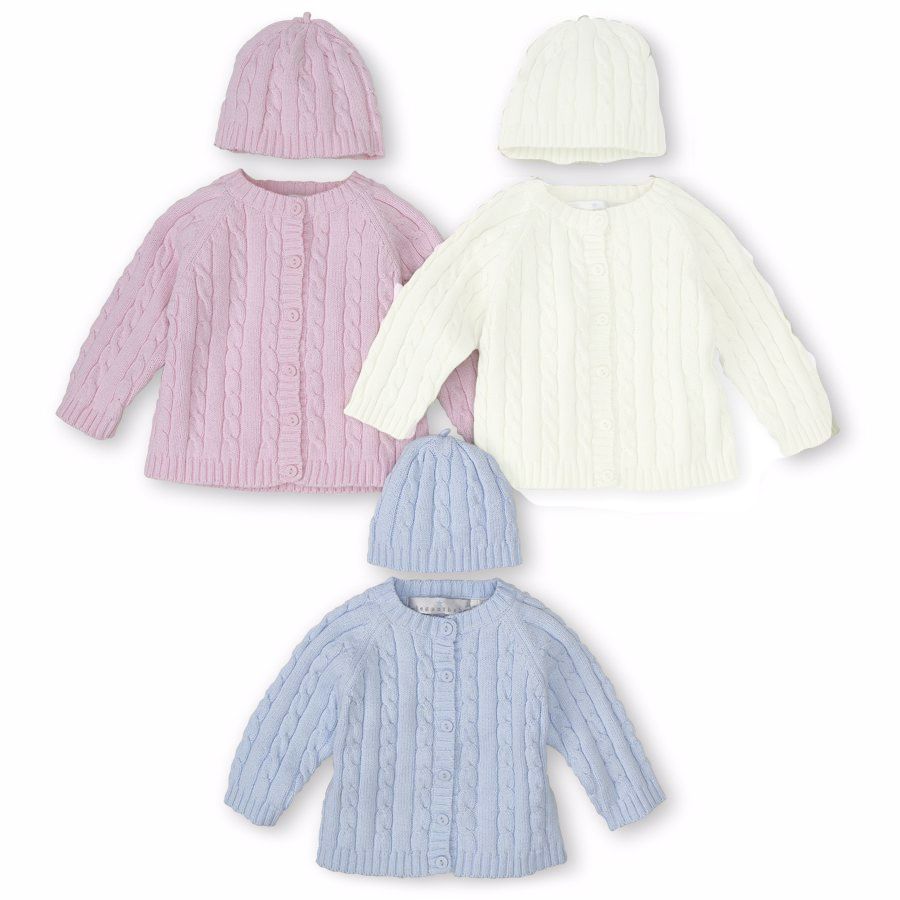 Cable Knit Cardigan and Hat Set