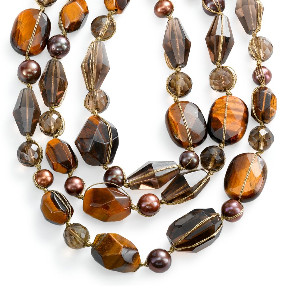 Multi Stoned Necklace, 14KY  Gold