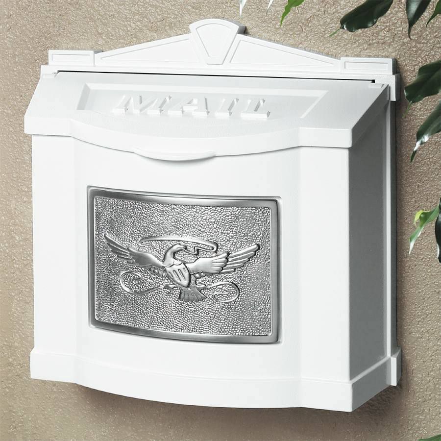 Wallmount Mailbox by Gaines, White/Satin Nickel