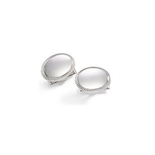  Oval Cufflinks, Sterling Silver