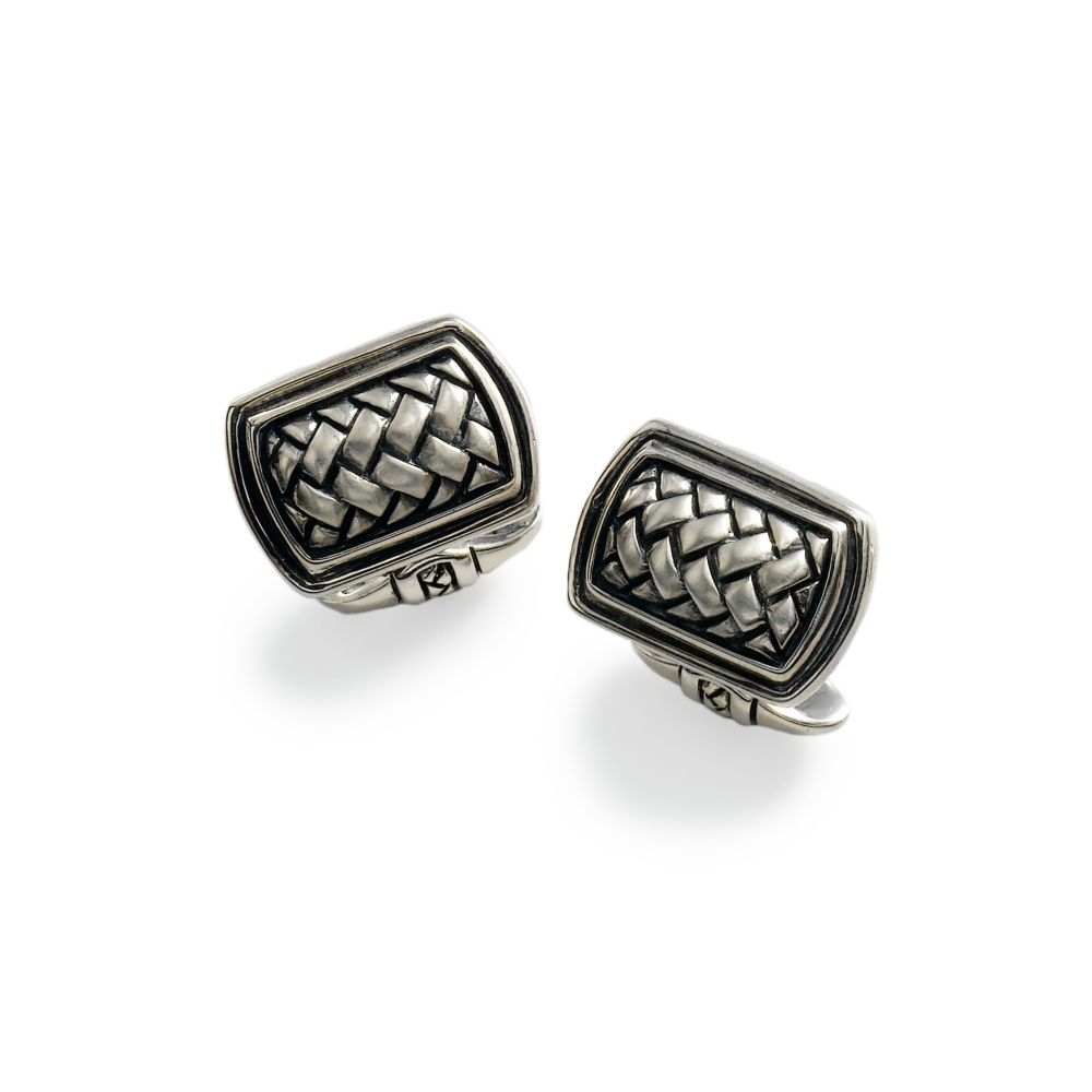 Woven Cufflinks, Sterling Silver