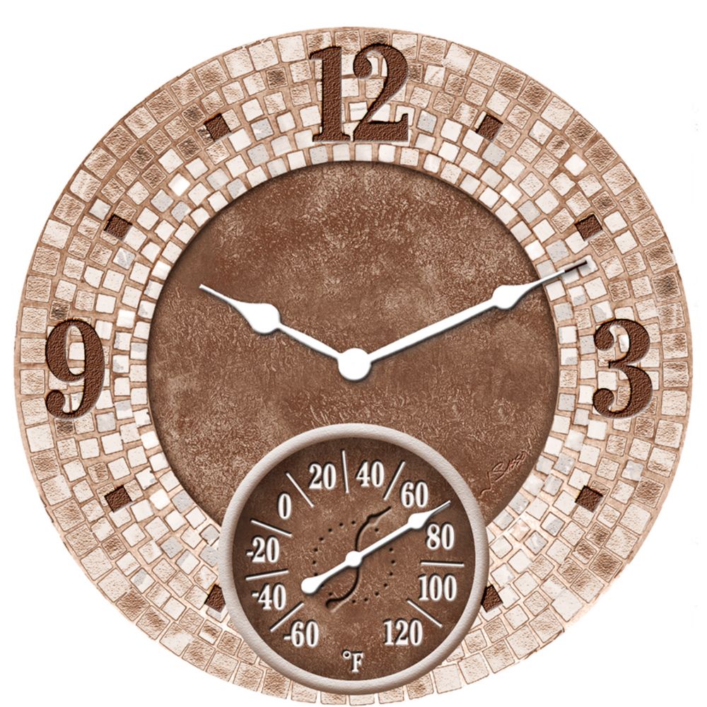 Mosaic Clock with Thermometer