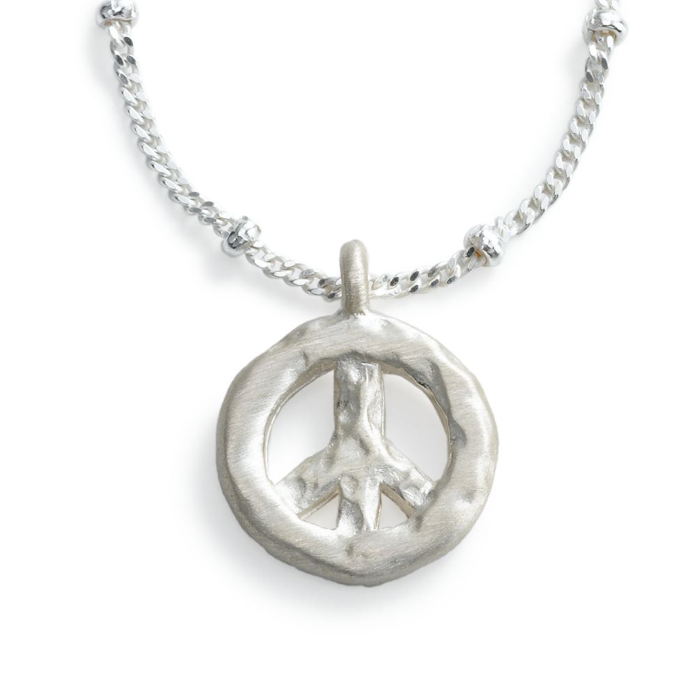 Sharelli Sterling Silver Pendant Peace Sign Charm
