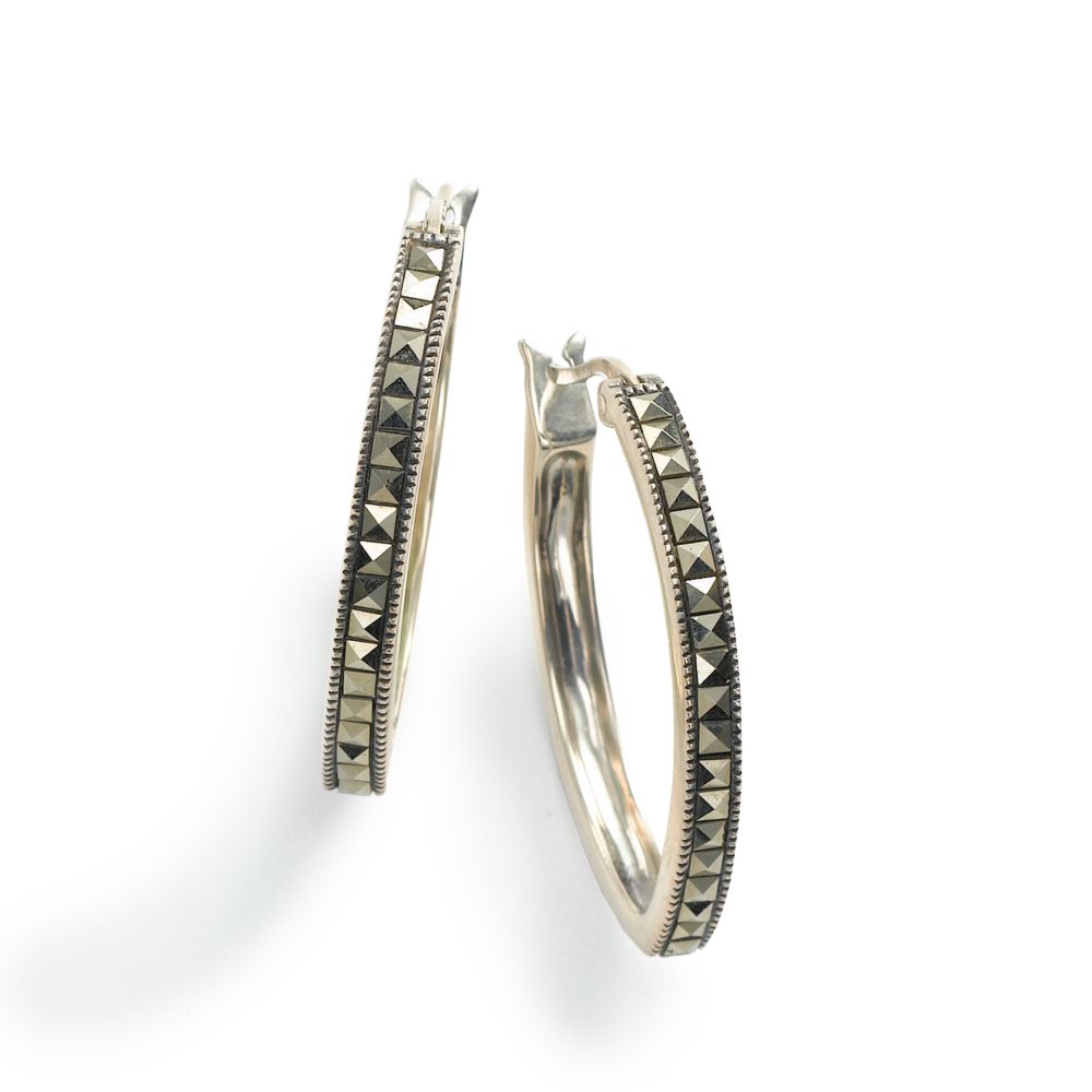 Judith Jack Hoop Earrings, Sterling Silver
