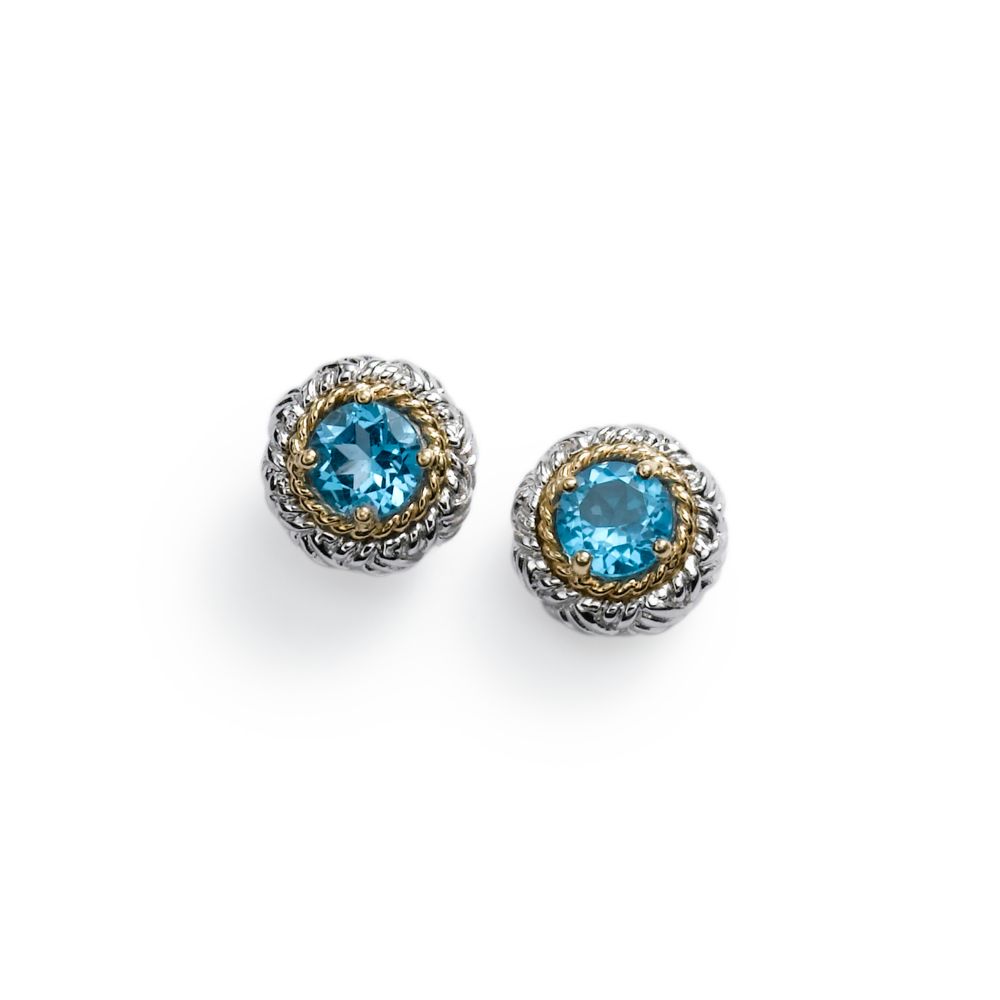 Blue Topaz Earrings, Sterling Silver