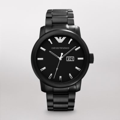 matte black armani watch