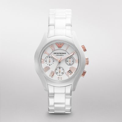 emporio armani white ceramic watch