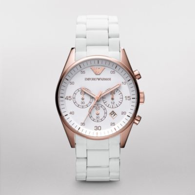 emporio armani watches white