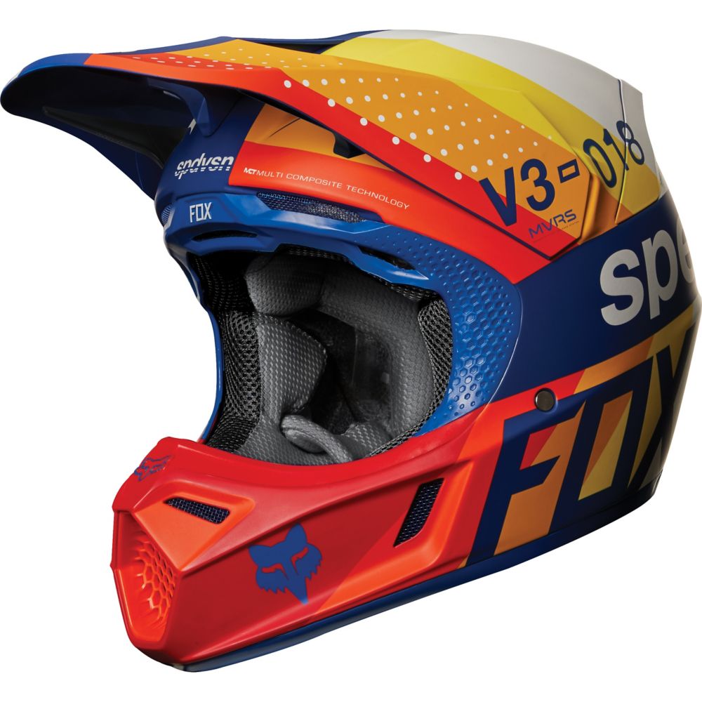 Casque Fox V3 DRAFTR BLUE