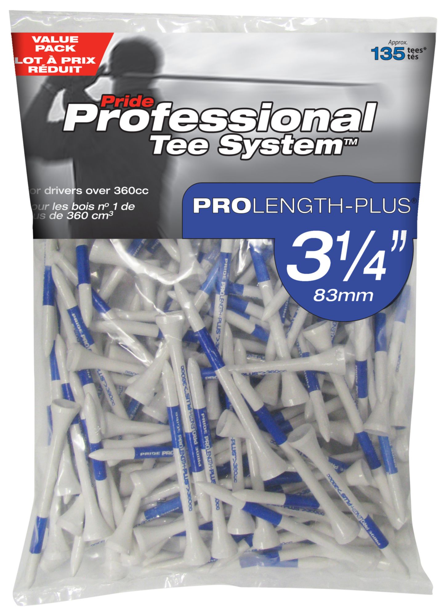 Pride Professional PTS 3 1/4" Tees - 135 Count