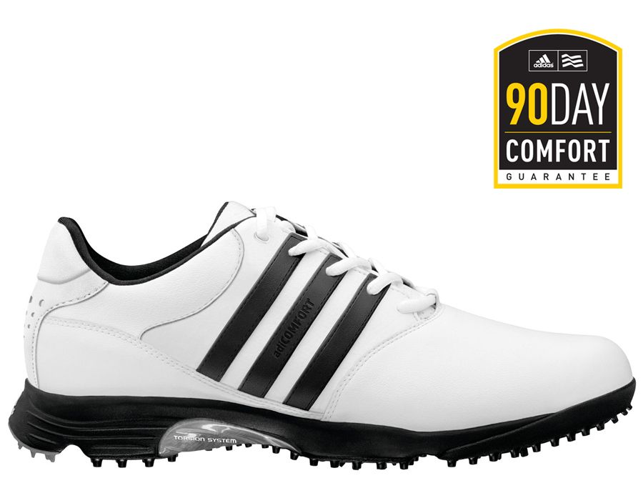 adidas Men's adiCOMFORT Golf Shoes - White/White/Black