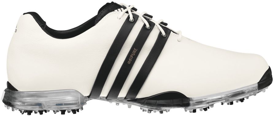 adidas Men's adiPURE Golf Shoes - White/Black/Metallic Silver