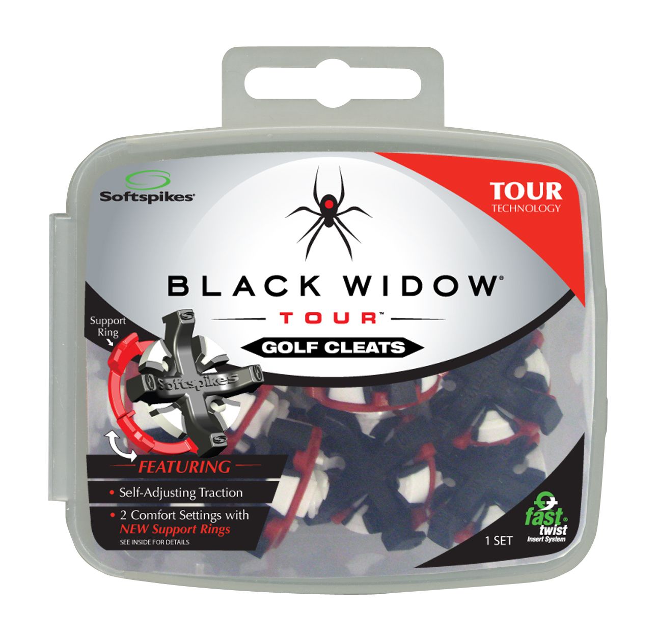 Softspikes Black Widow Tour Golf Spikes - Fast Twist Kit