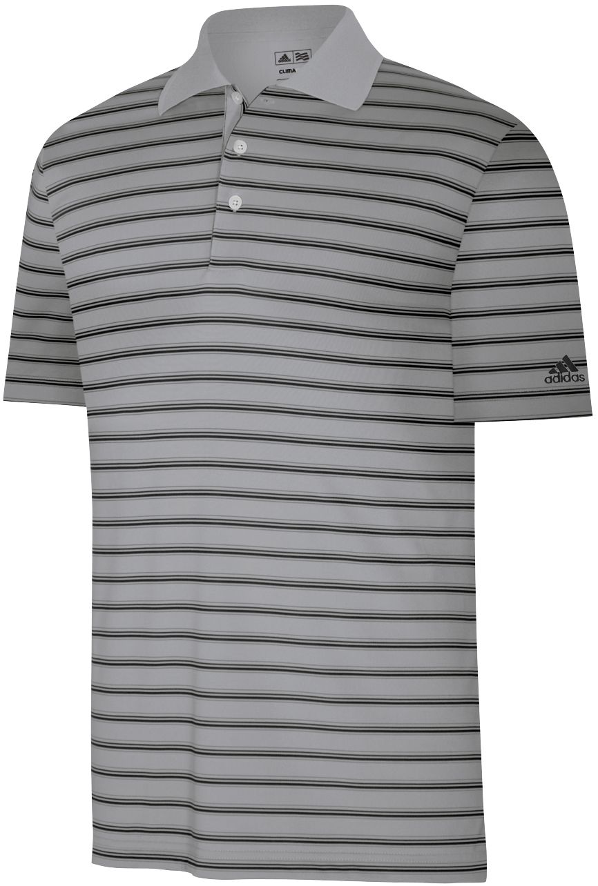 adidas Men's Climalite 2-Color Stripe Short Sleeve Polo