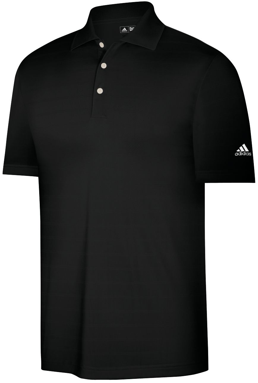 adidas Men's ClimaLite 3-Stripes Textured Short Sleeve Polo